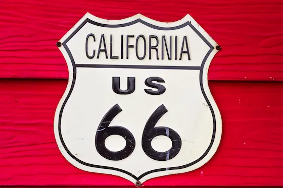 California Route 66 sign, SR22 insurance filing in California