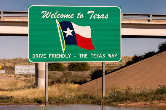 Welcome to Texas sign, SR22 insurance filing in Texas